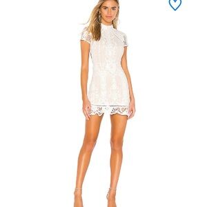Superdown Open Back Brianna White Lace Mini Dress